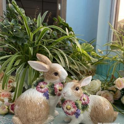 Tượng Thỏ bằng sứ - sản phẩm trang trí nhà cửa, quà tặng cao cấp